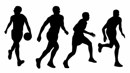  Basketball Players Silhouette – Dynamic Sports Vector Illustration