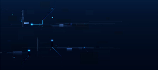 Technology innovation background. Futuristic digital cyber blue circuit lines, tech event poster or corporate business concept