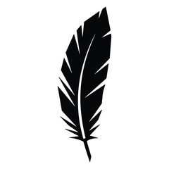 Obraz premium Elegant black feather isolated on white background perfect for graphic design elements
