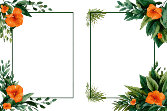 Two empty floral frames