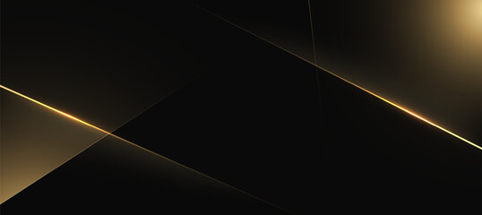 Abstract Golden Glow on Black Background with Luxury Light Effect