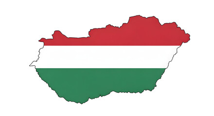 Hungary flag in country outline national symbol patriotism red white green