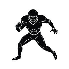 American football player vecto silhouette images