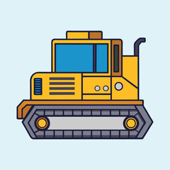 vector illustration of a bulldozer