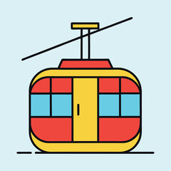 vector illustration of a cable car