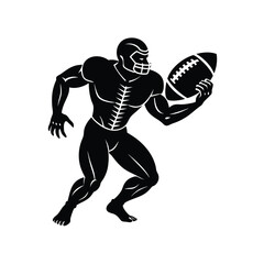 American football player vecto silhouette images