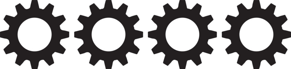 seamless vector pattern of four gear wheels for technical backgrounds and machinery themed designs
