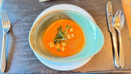 pumpkin soup with basil