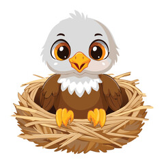 Sweet Baby Eagle Chick Resting In Nest
