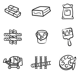 Building Materials & Supplies Doodle Icons