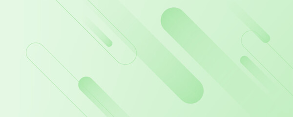 White abstract wide banner background with green geometric shapes.