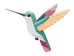 Obraz premium Colorful Hummingbird Soaring Through Air