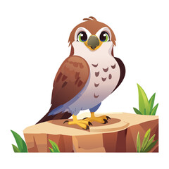 Majestic Falcon Standing on Rocky Cliff Edge