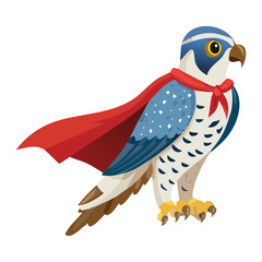 Majestic Falcon Superhero Standing Confidently Illustration