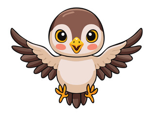 Adorable Little Bird in Flight