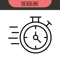 Deadline line Editable Icons set. Vector illustration in modern thin line style of time related icons: alarm, calendar, clock, and more. Pictograms and infographics for mobile apps