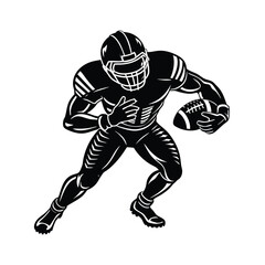 American football player vecto silhouette images