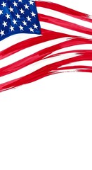 Fototapeta premium American flag painted with bold brush strokes