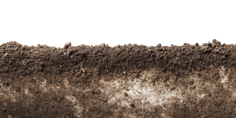 Close-up view of textured brown soil