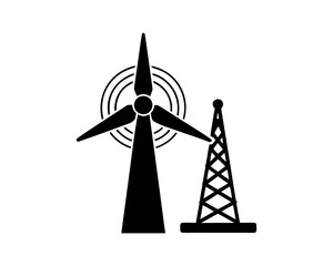 creative details wind turbine icon vector illustration