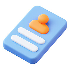 Light blue 3D profile card icon