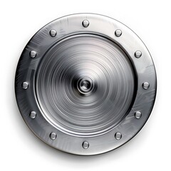 magnetic tray for screws and bolts, round shape, metallic texture, crisp icon render