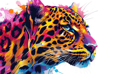 leopard on black background