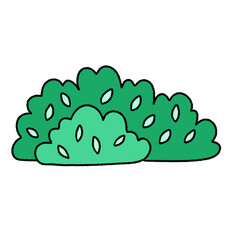 Cute nature bush cartoon element