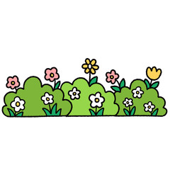 Cute nature bush cartoon element