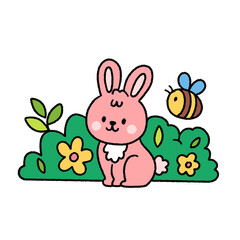 Cute nature bush cartoon element