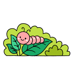 Cute nature bush cartoon element