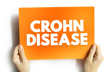 Crohn Disease is a type of inflammatory bowel disease, text concept on card