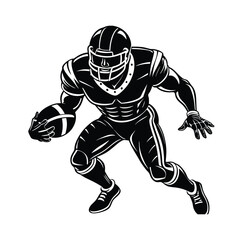 American football player vecto silhouette images