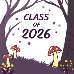 Class of 2026 whimsical forest graduation announcement