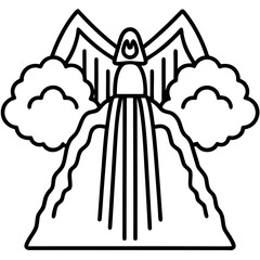 Angel Falls line art vector