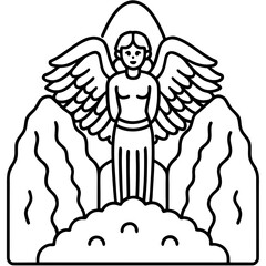 Angel Falls line art vector