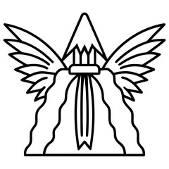 Angel Falls line art vector