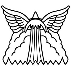 Angel Falls line art vector