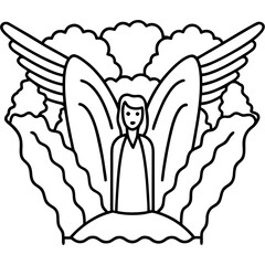 Angel Falls line art vector