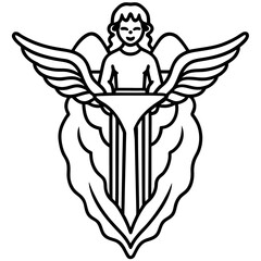 Angel Falls line art vector