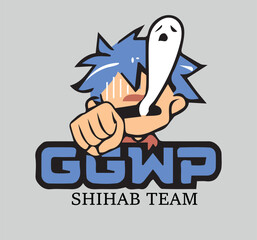 Gaming cartoon vector t shirt print