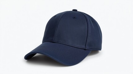 Baseball cap color navy close-up of front view on white background