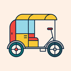 vector illustration of rickshaw 