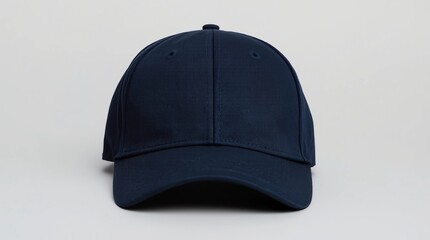 Baseball cap color navy close-up of front view on white background