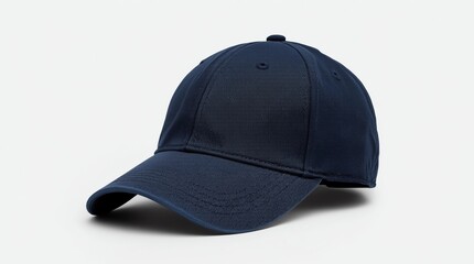 Baseball cap color navy close-up of front view on white background
