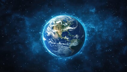 Earth in space, network of light
