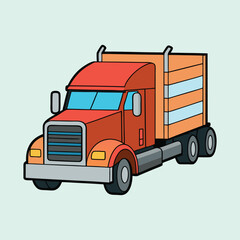 vector illustration of  semi truck 