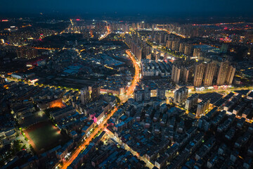 Aerial view of Suizhou's urban scenery, Hubei Province.the birthplace of Yan Emperor Shennong, the ancestor of humanities
