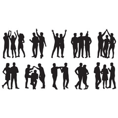 silhouettes of business people