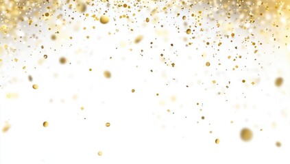 Gold confetti falling on white background (4)
